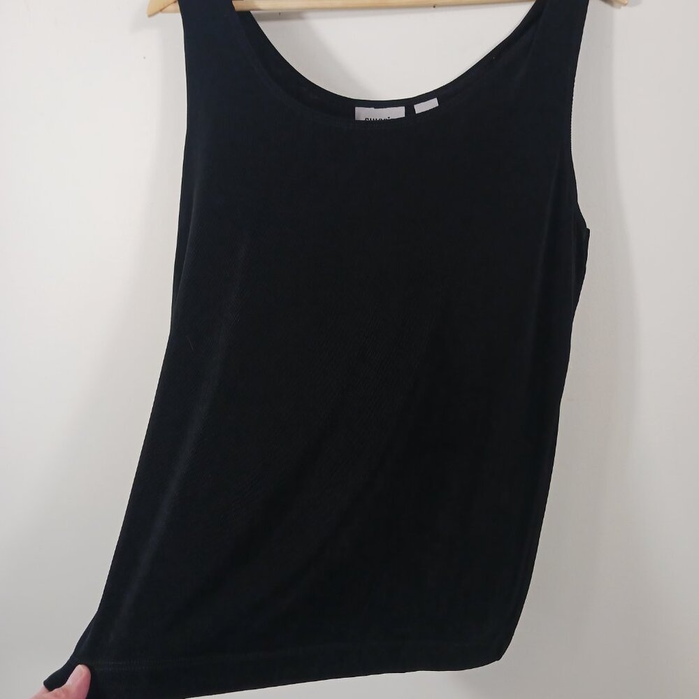 Chicos Travelers Size XL, Black Sleeveless Top Soft Knit, Tank, Versatile Travel - Picture 7 of 13